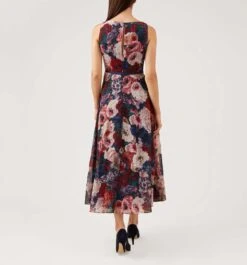 Hobbs Carly Floral Dress, Blue/Multi -EleganceWear Store hobbs carly floral dress blue multi2