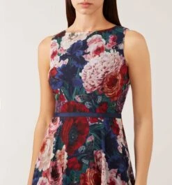 Hobbs Carly Floral Dress, Blue/Multi -EleganceWear Store hobbs carly floral dress blue multi3