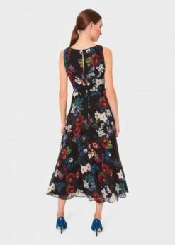Hobbs Carly Floral Midi Dress, Black/Multi -EleganceWear Store hobbs carly floral midi dress black multi1 e1598349681441