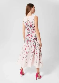 Hobbs Carly Floral Midi Dress, Blush Pink/Multi 3 Hobbs Carly Floral Midi Dress, Blush Pink/Multi -EleganceWear Store hobbs carly floral midi dress blush pink multi1