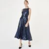 Hobbs Carly Sequin Dress, Midnight Blue/Navy