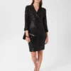 Hobbs Carys Sequin Tux Dress, Black