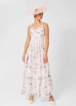 Hobbs Catherine Silk Floral Maxi Dress, Blush/Pink/Multi -EleganceWear Store hobbs catherine silk floral maxi dress blush pink multi1 e1645261762466