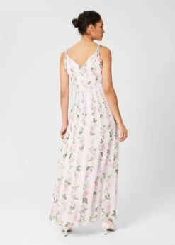 Hobbs Catherine Silk Floral Maxi Dress, Blush/Pink/Multi -EleganceWear Store hobbs catherine silk floral maxi dress blush pink multi2 e1645261786601
