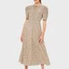 Hobbs Charlie Print A-Line Dress, Ivory/Multi