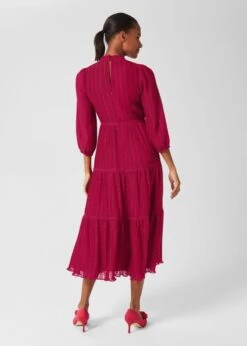 Hobbs Colette Tiered Fit And Flare Dress, Cerise Pink -EleganceWear Store hobbs colette tiered fit and flare dress cerise pink2 e1645203930454