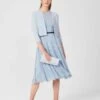 Hobbs Della Jacquard Spot Dress, Powder Blue/Black