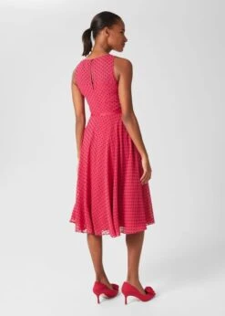 Hobbs Della Spot Fit And Flare Dress, Fuchsia Pink -EleganceWear Store hobbs della spot fit and flare dress fuchsia pink2 e1645206755656