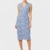 Hobbs Denisa Jersey Print Shift Dress, White/Blue