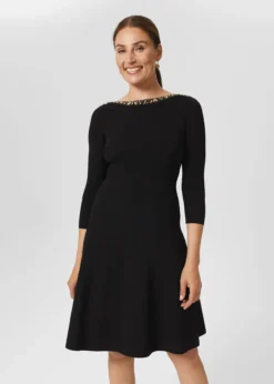 Hobbs Emily Knitted Dress, Black