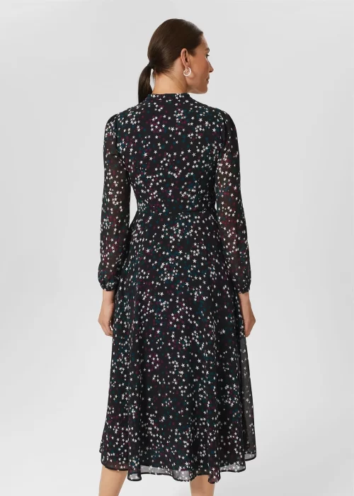 Hobbs Erin Star Fit And Flare Dress, Black/White 2 Hobbs Erin Star Fit And Flare Dress, Black/White - Image 2