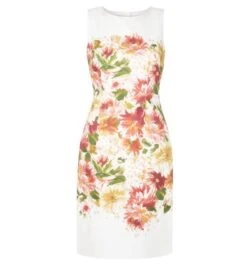 Hobbs Fiona Print Shift Dress, Ivory/Multi