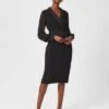 Hobbs Fridah Tux Shift Sleeve Dress, Black