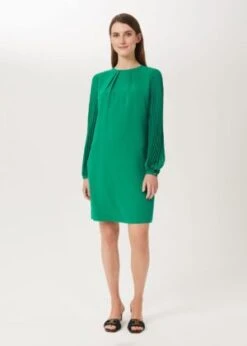 Hobbs Gretta Pop Over Shift Sleeve Dress, Green