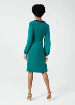 Hobbs Jada Beaded Sleeve Dress, Jade Green -EleganceWear Store hobbs jada beaded sleeve dress jade green2 e1602343567329