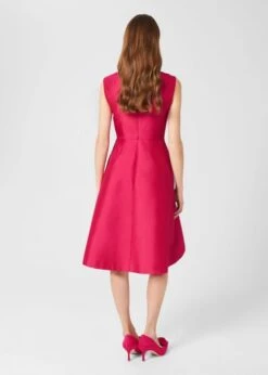 Hobbs Julietta Wool Silk Fit And Flare Dress, Fuchsia Pink -EleganceWear Store hobbs julietta wool silk fit and flare dress fuchsia pink2 e1645203213370