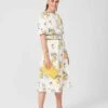 Hobbs Lana Floral Midi Dress, Ivory/Multi