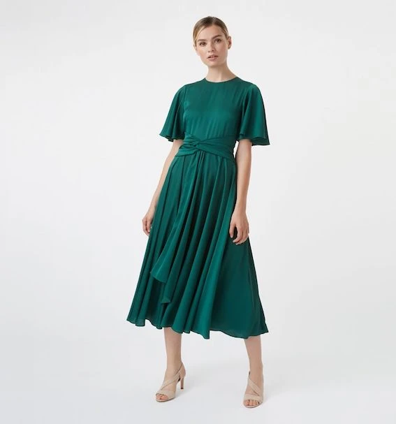 Hobbs Leia Sleeve Dress, Emerald Green 1 Hobbs Leia Sleeve Dress, Emerald Green