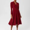 Hobbs Leslie Fit And Flare Dress, Red
