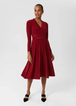 Hobbs Leslie Fit And Flare Dress, Red
