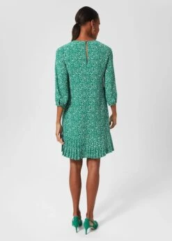 Hobbs Liana Spot A Line Dress, Green/White 3 Hobbs Liana Spot A Line Dress, Green/White -EleganceWear Store hobbs liana spot a line dress green white1