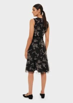 Hobbs Lilith Floral Dress, Black/Metallic -EleganceWear Store hobbs lilith floral dress black metallic1 e1602343193564