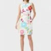 Hobbs Linen Floral Print Daria Shift Dress, Multi/White