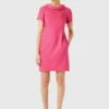 Hobbs Linen Petra Roll Neck Shift Dress, Pink