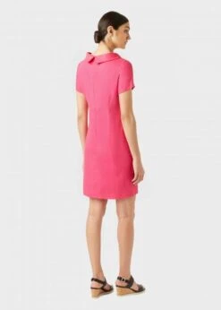 Hobbs Linen Petra Roll Neck Shift Dress, Pink -EleganceWear Store hobbs linen petra roll neck dress pink1 e1589459648673