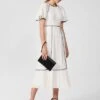 Hobbs Lucilla Midi Dress, Ivory/Black