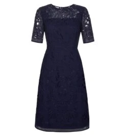 Hobbs Mandy Lace Dress, Navy Blue