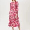 Hobbs Marilyn Floral Midi Dress, Multi/Pink
