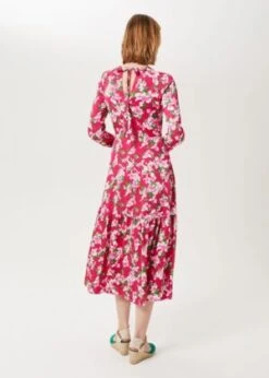Hobbs Marilyn Floral Midi Dress, Multi/Pink -EleganceWear Store hobbs marilyn floral midi dress multi pink1 e1616676805542
