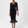 Hobbs Melodie Velvet Shift Dress, Black
