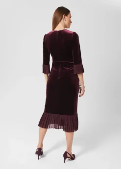 Hobbs Melodie Velvet Shift Dress, Mulberry/Purple -EleganceWear Store hobbs melodie velvet shift dress mulberry purple2