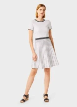 Hobbs Milly Knitted Dress, Ivory/Black