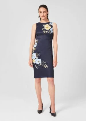 Hobbs Moira Floral Shift Dress, Navy/Yellow 1 Hobbs Moira Floral Shift Dress, Navy/Yellow