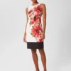 Hobbs Moira Floral Shift Dress, Red/White