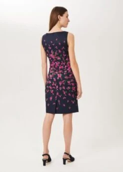 Hobbs Moira Ottoman Floral Shift Dress, Pink/Navy -EleganceWear Store hobbs moira ottoman floral shift dress pink navy1 e1619785943254