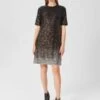 Hobbs Reece Sequin A-Line Dress, Black/Silver
