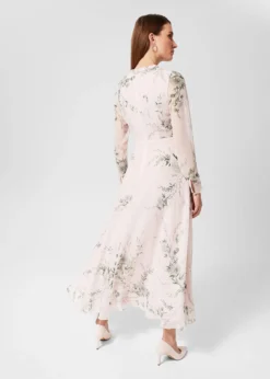 Hobbs Rosabelle Silk Floral Dress, Blush Pink/Multi -EleganceWear Store hobbs rosabelle silk floral dress blush pink multi2