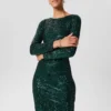 Hobbs Sawyer Sequin Shift Dress, Evergreen