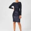 Hobbs Sawyer Sequin Shift Dress, Ink Blue