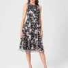 Hobbs Scarlett Embroidered Floral Dress, Navy/Multi