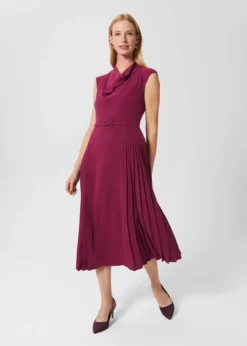 Hobbs Sierraa Dress, Warm Plum
