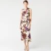 Hobbs Thao Floral Midi Dress, White/Multi
