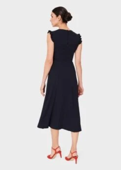 Hobbs Vivien Satin Midi Dress, Navy Blue -EleganceWear Store hobbs vivien satin midi dress navy blue1 e1616677390349
