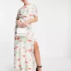 Hope & Ivy Greta Floral Print Maxi Dress, White/Pink