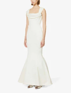 HOUSE OF CB Antoinette Tulle And Satin Wedding Dress, White -EleganceWear Store house of cb antoinette tulle and satin wedding dress white1