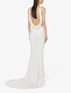HOUSE OF CB Odette Satin Maxi Bridal Dress, White -EleganceWear Store house of cb odette satin maxi bridal dress white2